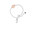 thumbnail image 1 of Delight Jewelry Silvertone Small Gelato Script Initial - J - - Rose Goldtone Leaf Delicate Bracelet, 6.25+1.75", 1 of 4