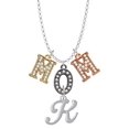 thumbnail image 1 of Delight Jewelry Silvertone Small Gelato Script Initial - K - Multi-Colored Crystal Mom Charm Necklace, 1 of 5