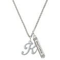thumbnail image 1 of Delight Jewelry Silvertone Small Gelato Script Initial - K - Silvertone Mother Daughter Bar Charm Necklace, 23", 1 of 4