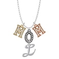 thumbnail image 1 of Delight Jewelry Silvertone Small Gelato Script Initial - L - Multi-Colored Crystal Mom Charm Necklace, 1 of 5
