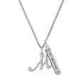 thumbnail image 1 of Delight Jewelry Silvertone Small Gelato Script Initial - M - Silvertone Always My Mother Bar Charm Necklace, 23", 1 of 4