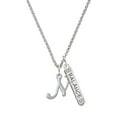 thumbnail image 1 of Delight Jewelry Silvertone Small Gelato Script Initial - N - Silvertone Balance Bar Charm Necklace, 23", 1 of 4