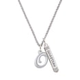 thumbnail image 1 of Delight Jewelry Silvertone Small Gelato Script Initial - O - Silvertone Guardian Angel Bar Charm Necklace, 23", 1 of 4