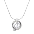 thumbnail image 1 of Delight Jewelry Silvertone Small Gelato Script Initial - P - Gymnastics Ring Charm Necklace, 18", 1 of 4