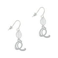 thumbnail image 1 of Delight Jewelry Silvertone Small Gelato Script Initial - Q - Silvertone Leaf French Earrings, 1 of 5