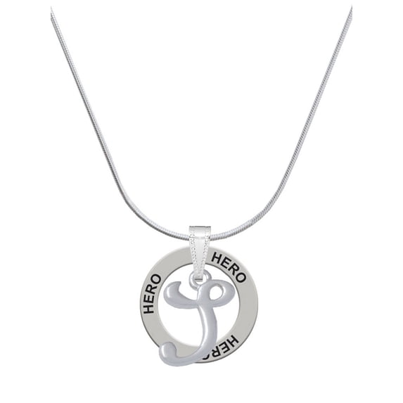 Delight Jewelry Silvertone Small Gelato Script Initial - S - Hero Ring Charm Necklace, 18"
