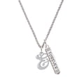 thumbnail image 1 of Delight Jewelry Silvertone Small Gelato Script Initial - & - Silvertone Forever Bar Charm Necklace, 23", 1 of 4