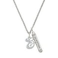 thumbnail image 1 of Delight Jewelry Silvertone Small Gelato Script Initial - & - Silvertone Guardian Angel Bar Charm Necklace, 23", 1 of 4