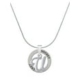 thumbnail image 1 of Delight Jewelry Silvertone Small Gelato Script Initial - U - Hockey Ring Charm Necklace, 18", 1 of 4