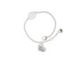 thumbnail image 1 of Delight Jewelry Silvertone Small ''Godmother'' Heart with Clear Crystal - Silvertone Leaf Delicate Bracelet, 6.25+1.75", 1 of 3