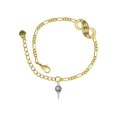 thumbnail image 1 of Delight Jewelry Silvertone Small Golf Ball on Tee Gold-tone Paw Infinity Link Chain Bracelet, 6"+2" Extender, 1 of 3