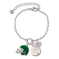 thumbnail image 1 of Delight Jewelry Silvertone Small Green Football Helmet Silvertone Discover Dream Explore Zoey Charm Bracelet, 6.5+2" Extender, 1 of 4
