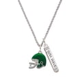 thumbnail image 1 of Delight Jewelry Silvertone Small Green Football Helmet Silvertone Live the Life You Have Imagined Bar Charm Necklace, 23", 1 of 4