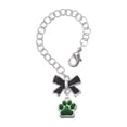 thumbnail image 1 of Delight Jewelry Silvertone Small Green Paw - Silvertone Black Bow Charm Accessory for Tumblers and Thermal Cups, 1 of 4