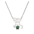 thumbnail image 1 of Delight Jewelry Silvertone Small Green Paw Silvertone Dream Big Pendant Necklace, 25", 1 of 4