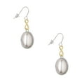 thumbnail image 1 of Delight Jewelry Silvertone Small Grey Imitation Pearl Gold Tone Infinity French Earrings, 1 of 4