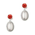 thumbnail image 1 of Delight Jewelry Silvertone Small Grey Imitation Pearl Red Crystal Clip on Earrings, 1 of 5