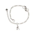 thumbnail image 1 of Delight Jewelry Silvertone Small Gymnast Balance Beam Silver-tone Paw Infinity Link Chain Bracelet, 6"+2" Extender, 1 of 3