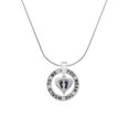 thumbnail image 1 of Delight Jewelry Silvertone Small Heart with Baby Feet Silver-tone You Mean the World to Me Ring Necklace, 18", 1 of 4