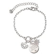 thumbnail image 1 of Delight Jewelry Silvertone Small Heart with Cut Out Stars Silvertone Discover Dream Explore Zoey Charm Bracelet, 6.5+2" Extender, 1 of 4
