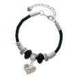 thumbnail image 1 of Delight Jewelry Silvertone Small Heart with Pink Ribbon ''The Cure'' Mom Celtic Knot Leather Bead Bracelet, 7"+2" Extender, 1 of 4