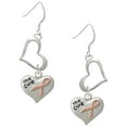 thumbnail image 1 of Delight Jewelry Silvertone Small Heart with Pink Ribbon ''The Cure'' Open Heart French Earrings, 1 of 4