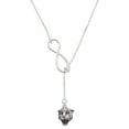 thumbnail image 1 of Delight Jewelry Silvertone Small Jaguar - Mascot Silver tone Elegant Infinity Lariat Necklace, 1 of 4