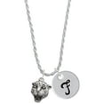thumbnail image 1 of Delight Jewelry Silvertone Small Jaguar - Mascot Silvertone Script Initial Disc - F - Charm Necklace, 20"+3", 1 of 4