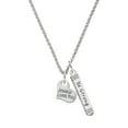 thumbnail image 1 of Delight Jewelry Silvertone Small Jesus Loves You Heart Silvertone Be Strong and Courageous Bar Charm Necklace, 23", 1 of 4