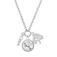thumbnail image 1 of Delight Jewelry Silvertone Small Kiss Script Let Things Go Fall Zoey Charm Necklace, 28", 1 of 4