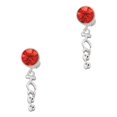 thumbnail image 1 of Delight Jewelry Silvertone Small Kiss Script Red Crystal Clip on Earrings, 1 of 5