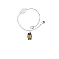 thumbnail image 1 of Delight Jewelry Silvertone Small Leprechaun with Bow Tie - Silvertone Leaf Delicate Bracelet, 6.25+1.75", 1 of 4