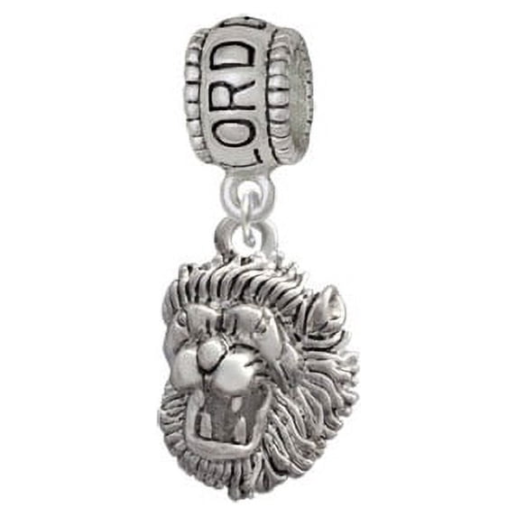 Delight Jewelry Silvertone Small Lion - Mascot Lord Guide Me Charm Bead