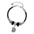 thumbnail image 1 of Delight Jewelry Silvertone Small Lion - Mascot Wife Celtic Knot Leather Bead Bracelet, 7"+2" Extender, 1 of 4