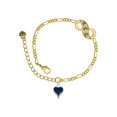 thumbnail image 1 of Delight Jewelry Silvertone Small Long Blue Heart Gold-tone Paw Infinity Link Chain Bracelet, 6"+2" Extender, 1 of 3