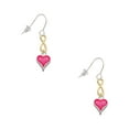 thumbnail image 1 of Delight Jewelry Silvertone Small Long Hot Pink Heart Gold Tone Infinity French Earrings, 1 of 4