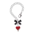 thumbnail image 1 of Delight Jewelry Silvertone Small Long Red Heart - Silvertone Black Bow Charm Accessory for Tumblers and Thermal Cups, 1 of 4