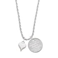 thumbnail image 1 of Delight Jewelry Silvertone Small Long White Heart She is Clothed in Stength and Dignity Charm Necklace, 20"+3", 1 of 4