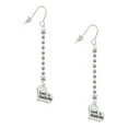 thumbnail image 1 of Delight Jewelry Silvertone Small Lord Guide Me Heart - Silver-tone Long Sparkle Dangle French Earrings, 1 of 4