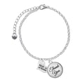 thumbnail image 1 of Delight Jewelry Silvertone Small Maid of Honor Heart - Domed Thank You Charm Bracelet, 6"+2", 1 of 5