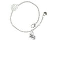 thumbnail image 1 of Delight Jewelry Silvertone Small Maid of Honor Heart Silver-tone Rose Link Chain Bracelet, 6.25"+1.75" Extender, 1 of 4