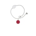 thumbnail image 1 of Delight Jewelry Silvertone Small Maroon Enamel Disc - Silvertone Leaf Delicate Bracelet, 6.25+1.75", 1 of 4