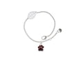 thumbnail image 1 of Delight Jewelry Silvertone Small Maroon Paw - Silvertone Leaf Delicate Bracelet, 6.25+1.75", 1 of 4