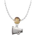 thumbnail image 1 of Delight Jewelry Silvertone Small Megaphone Mia Monkey Charm Necklace, 1 of 4