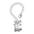 thumbnail image 1 of Delight Jewelry Silvertone Small Megaphone - Silvertone Bow Charm Accessory for Tumblers and Thermal Cups, 1 of 4