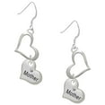 thumbnail image 1 of Delight Jewelry Silvertone Small ''Mother'' Heart with Clear Crystal Open Heart French Earrings, 1 of 4