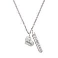 thumbnail image 1 of Delight Jewelry Silvertone Small ''Mother'' Heart with Clear Crystal Silvertone Forever Bar Charm Necklace, 23", 1 of 4