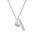 thumbnail image 1 of Delight Jewelry Silvertone Small ''Mother'' Heart with Clear Crystal Silvertone Sisters Best Friends Forever Bar Charm Necklace, 23", 1 of 4