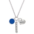 thumbnail image 1 of Delight Jewelry Silvertone Small Navy Blue Enamel Disc Always My Mother Bar Zoe Necklace, 1 of 4