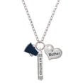 thumbnail image 1 of Delight Jewelry Silvertone Small Navy Blue Megaphone Always My Mother Bar Zoe Necklace, 1 of 4